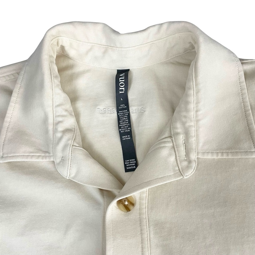 Vuori Mackenzie Cropped Button Shirt Jacket Shacket Natural Large - Picture 13 of 16